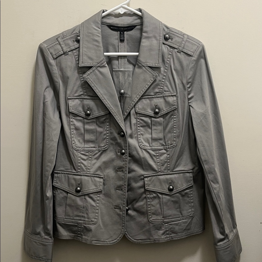 White House Black Market Soft Gray Blazer